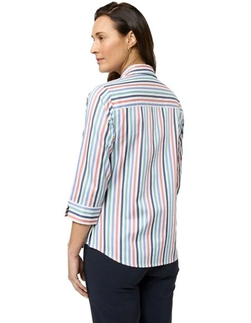 Janet 3/4 Sleeve Shirt in Green