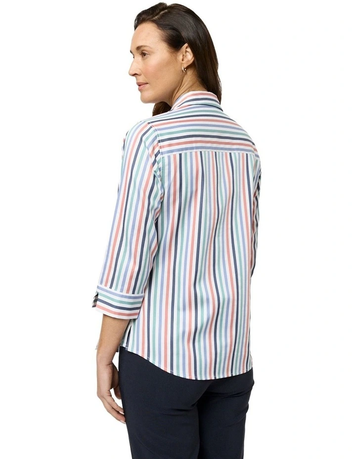 Janet 3/4 Sleeve Shirt in Green image 2