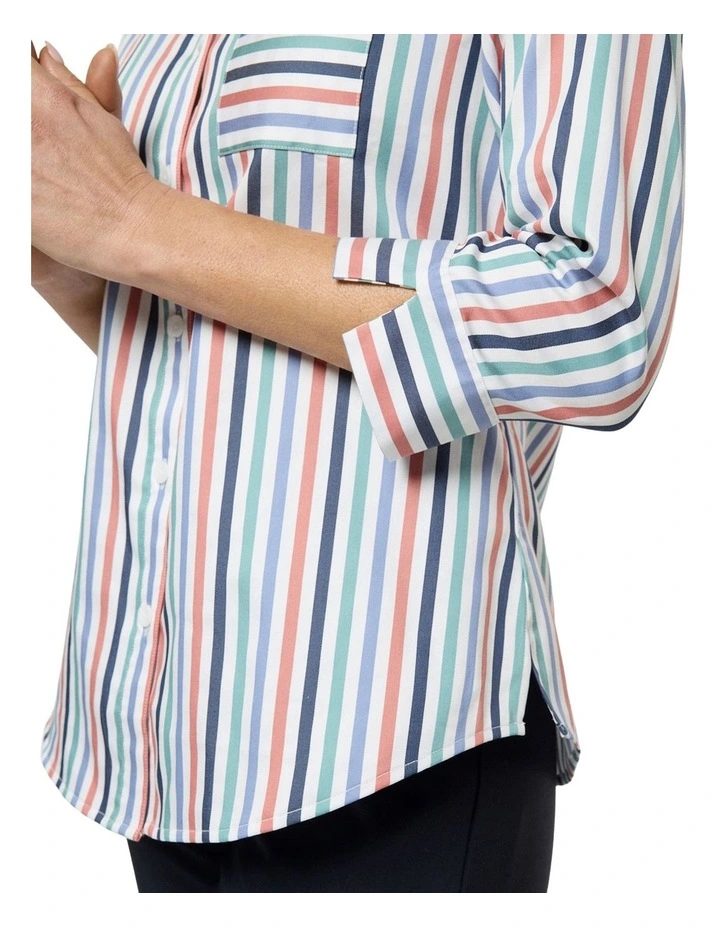 Janet 3/4 Sleeve Shirt in Green image 3