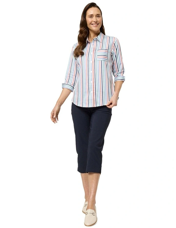 Janet 3/4 Sleeve Shirt in Green image 4