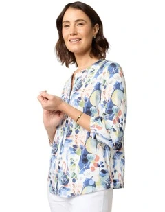 Malina 3/4 Sleeve Shirt in Blue