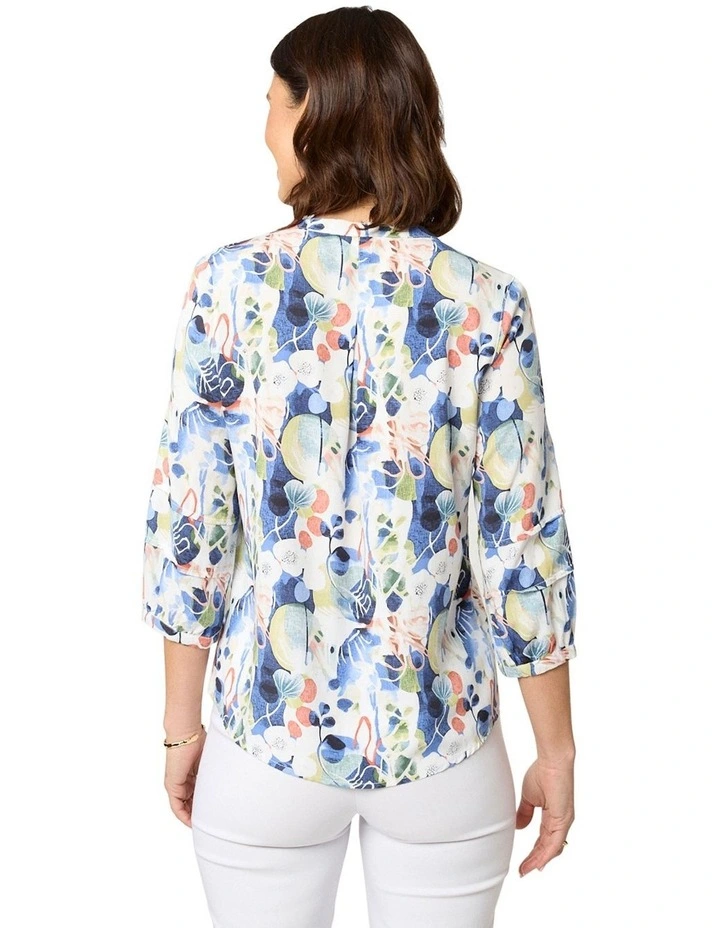 Malina 3/4 Sleeve Shirt in Blue image 2