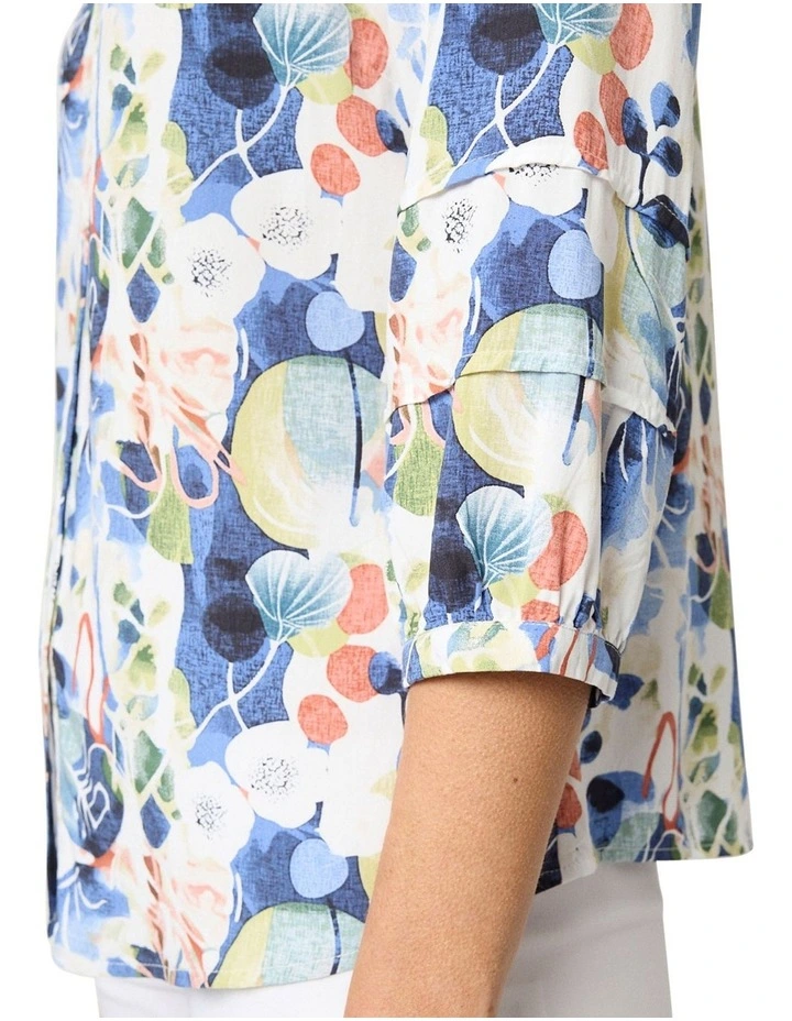 Malina 3/4 Sleeve Shirt in Blue image 3