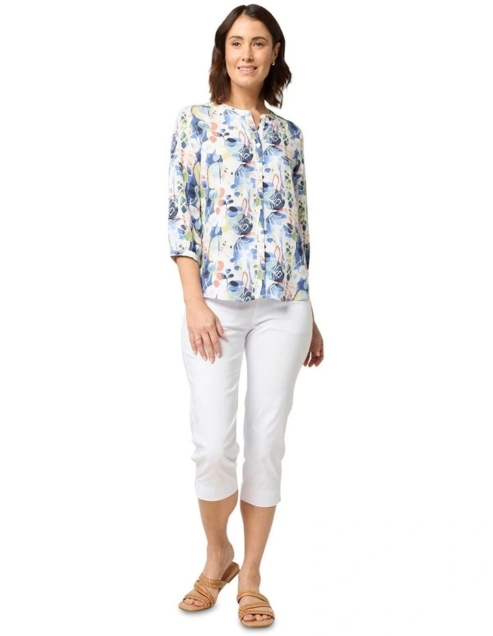 Malina 3/4 Sleeve Shirt in Blue image 4