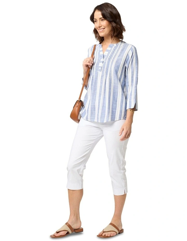 Maisey 3/4 Sleeve Shirt in Blue image 4