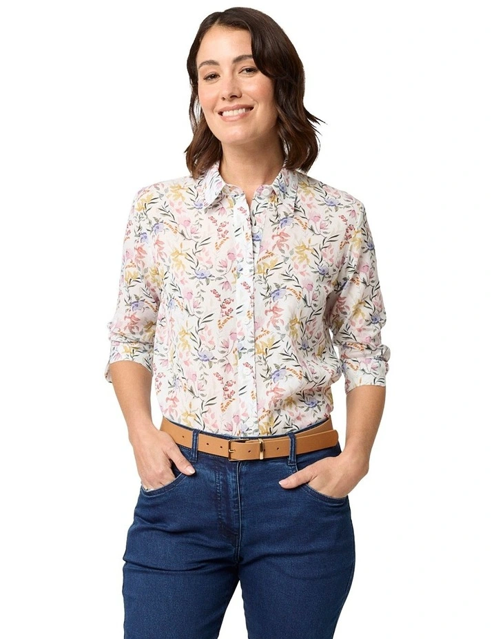 Jodie 3/4 Sleeve Shirt in Pink image 1