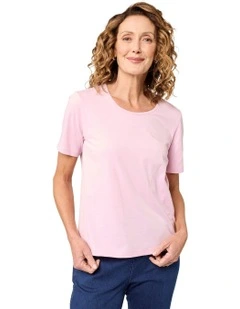 Kinnersly Scoop Neck Tee in Pink