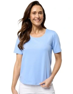 Kinnersly Scoop Neck Tee in Blue