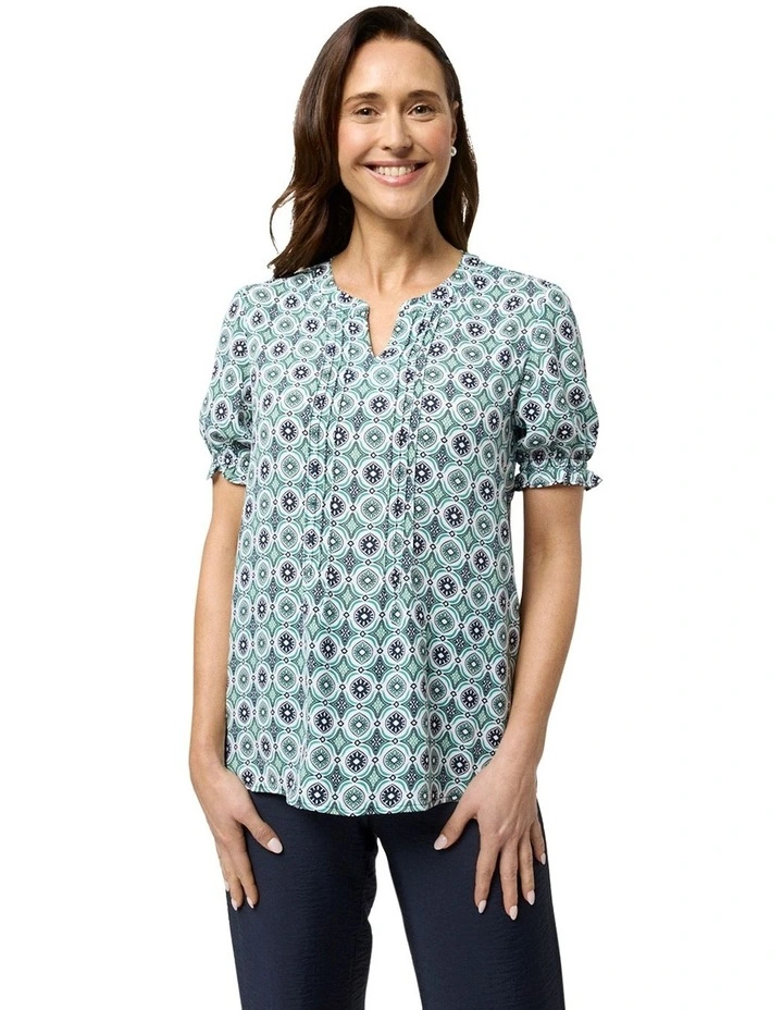 Zella Blouse in Green image 1