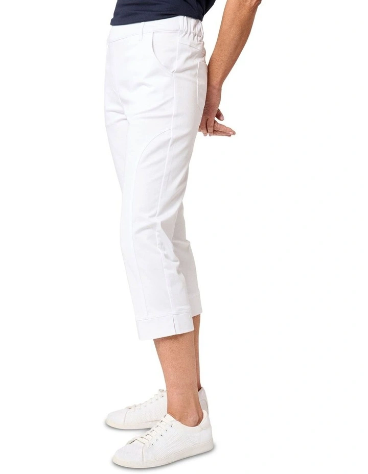 Taren 3/4 Length Pant in White image 3