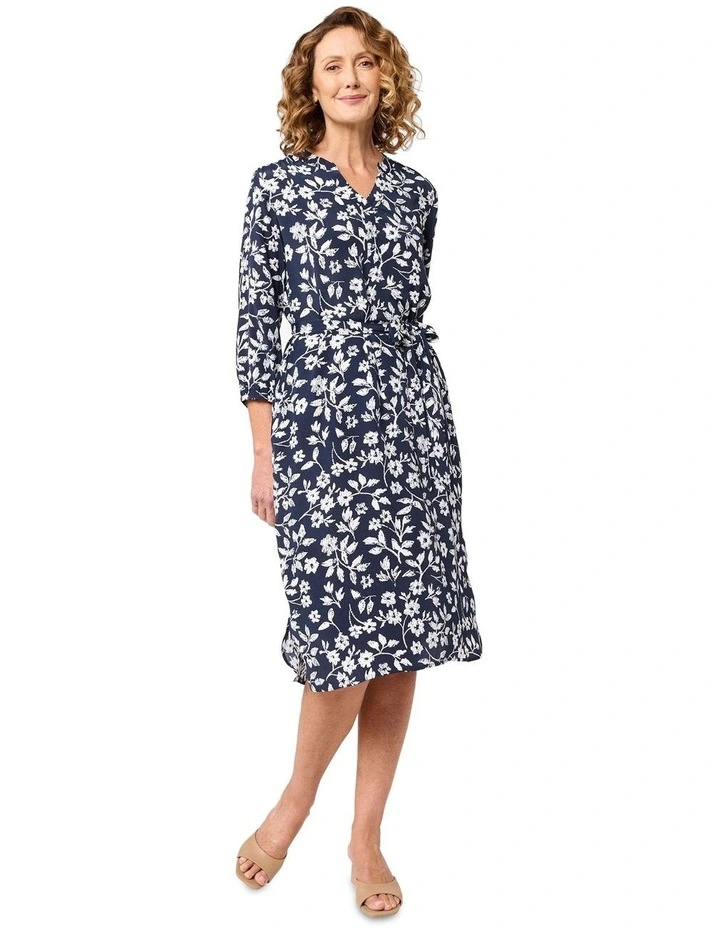 Tessia 3/4 Sleeve Dress in Blue image 1