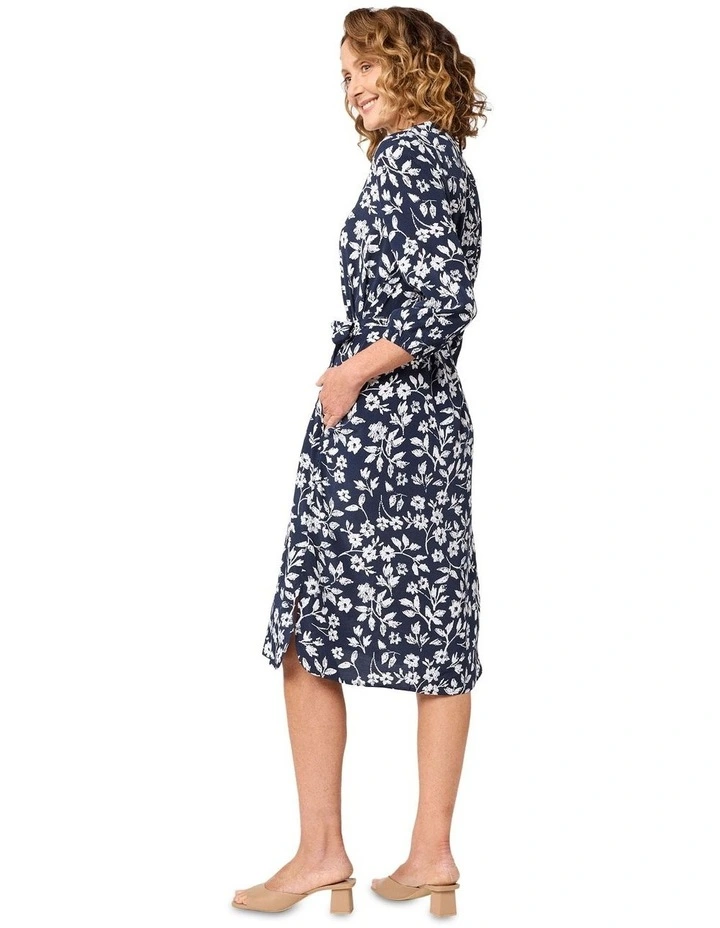 Tessia 3/4 Sleeve Dress in Blue image 2