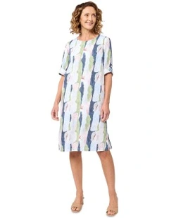 Coralia Elbow Sleeve Dress in Multi