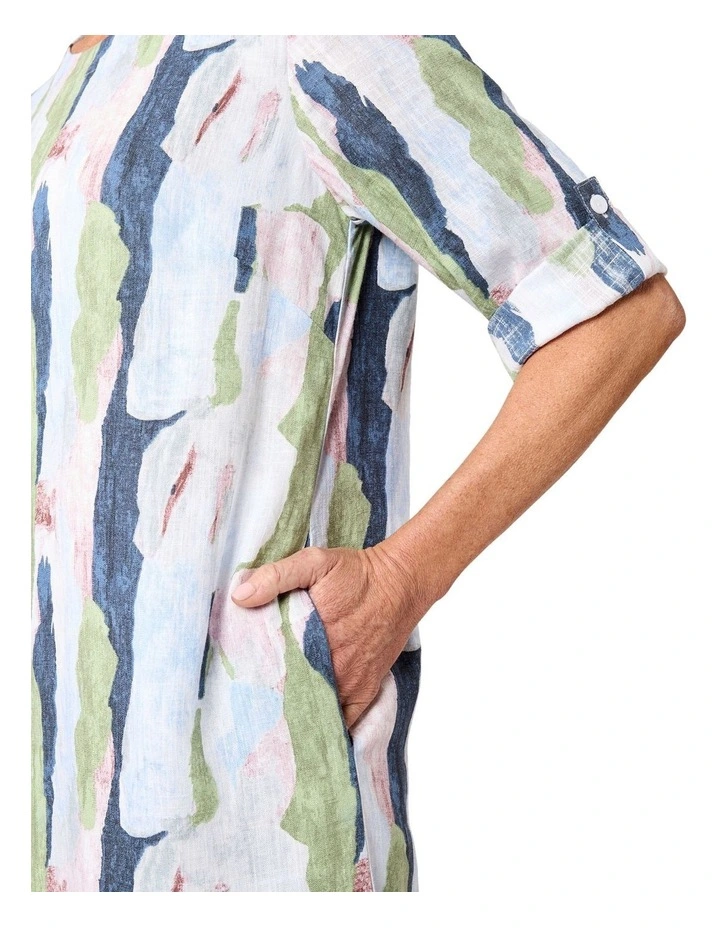 Coralia Elbow Sleeve Dress in Multi image 4