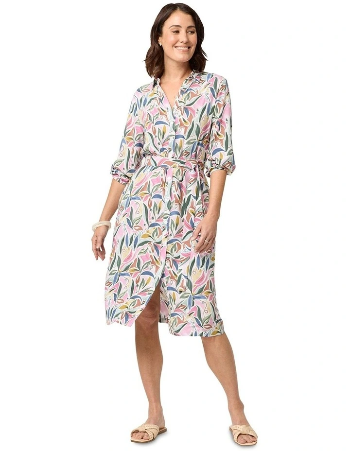 Marisa 3/4 Sleeve Dress in Pink image 1