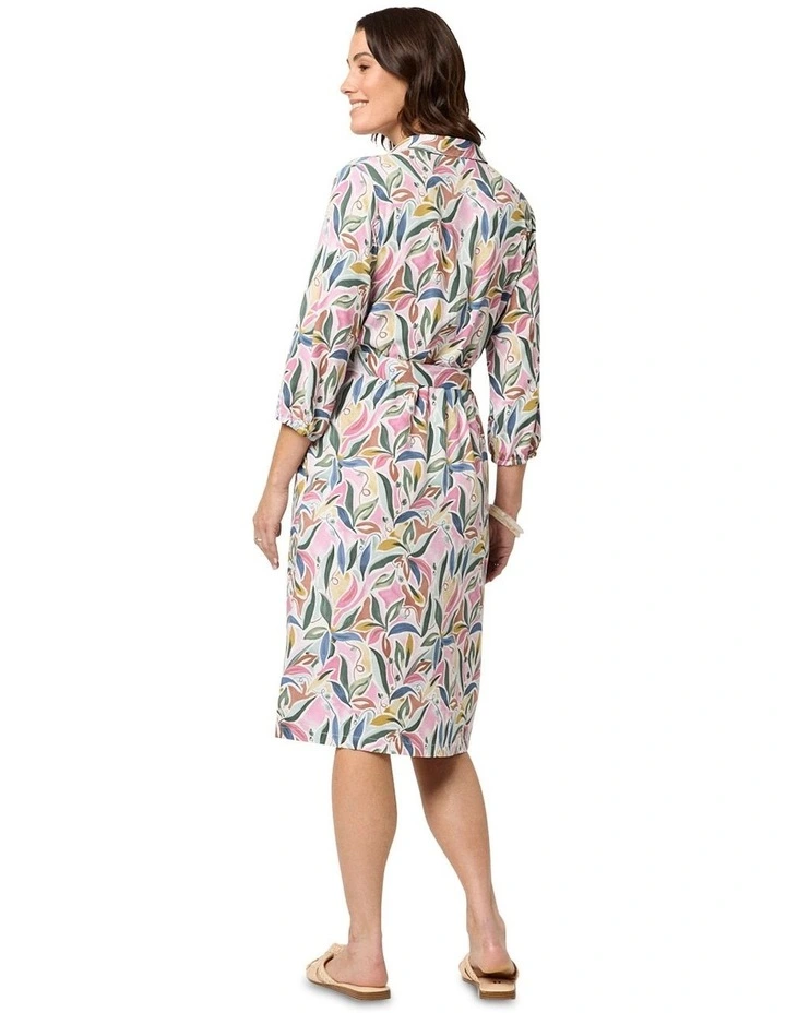 Marisa 3/4 Sleeve Dress in Pink image 2