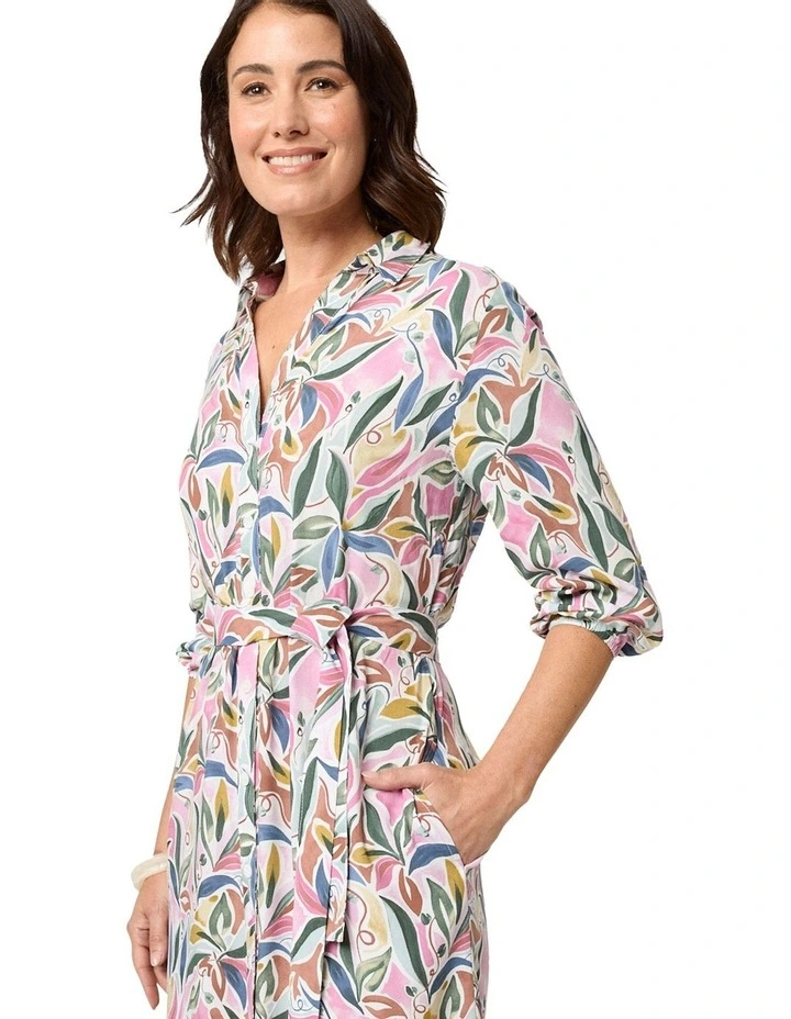 Marisa 3/4 Sleeve Dress in Pink image 4