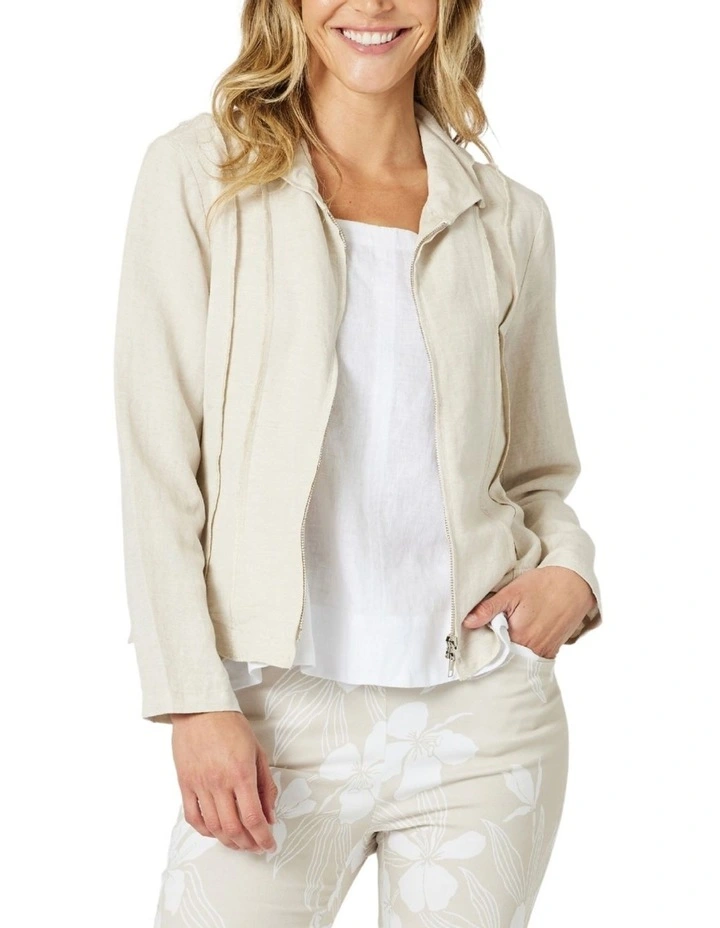 Lino Le Marais Jacket in Beige image 1