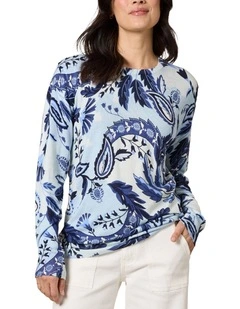 Newport Paisley Knit in Blue