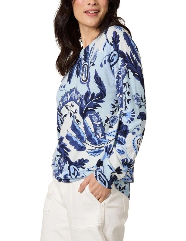 Newport Paisley Knit in Blue image 2