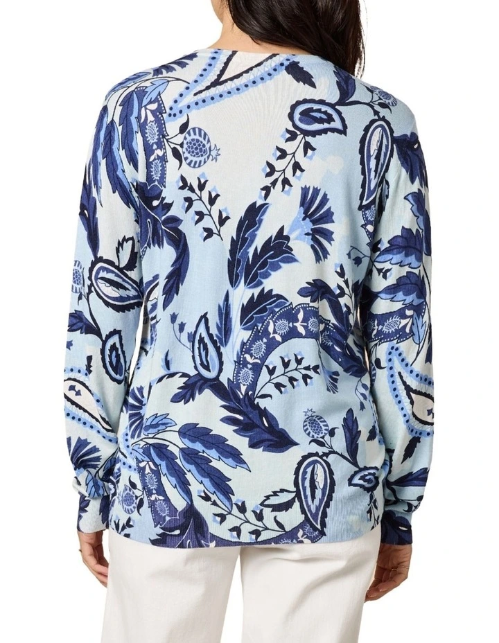 Newport Paisley Knit in Blue image 3