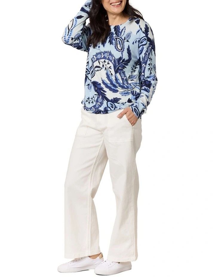 Newport Paisley Knit in Blue image 5