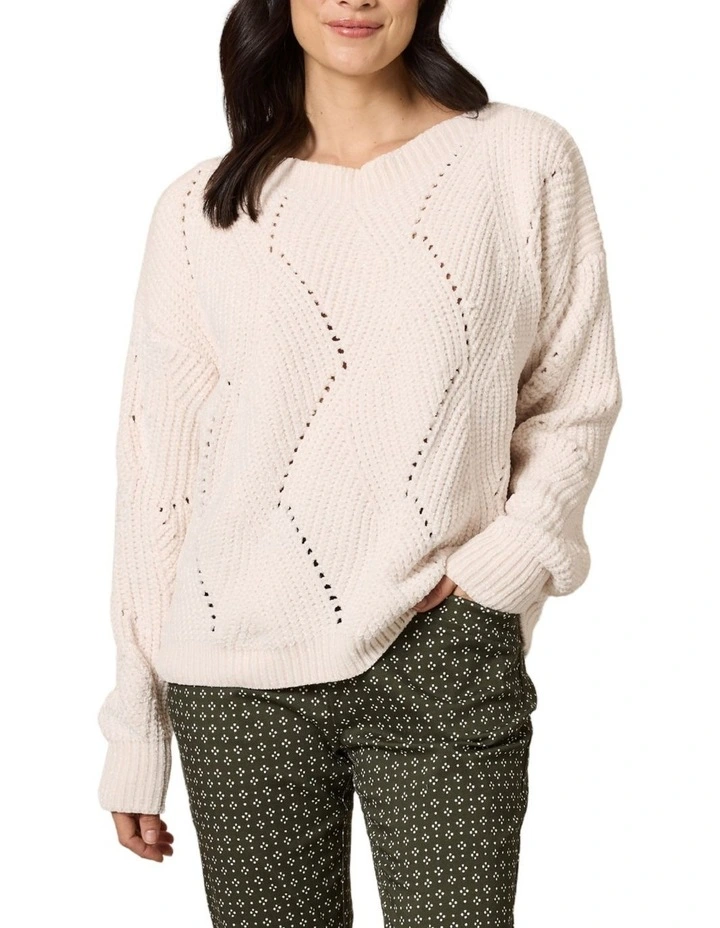 Tenille Knit Top in Cream image 1