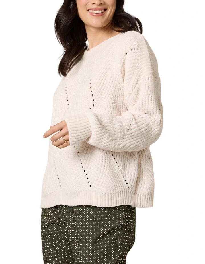 Tenille Knit Top in Cream image 2