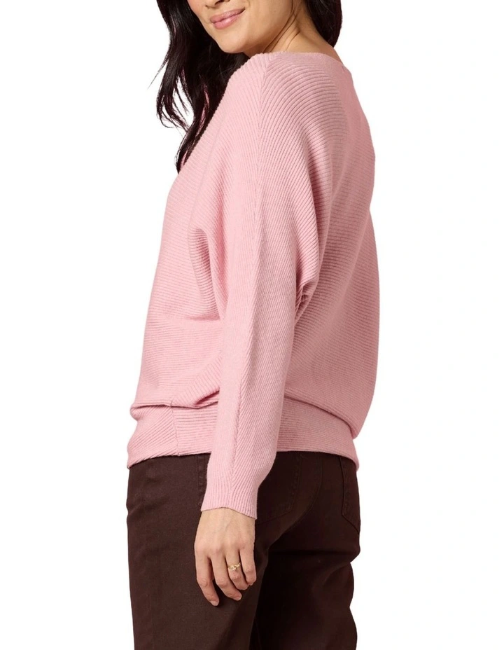 Billie Ribbed Knit Jumper in Pink image 3