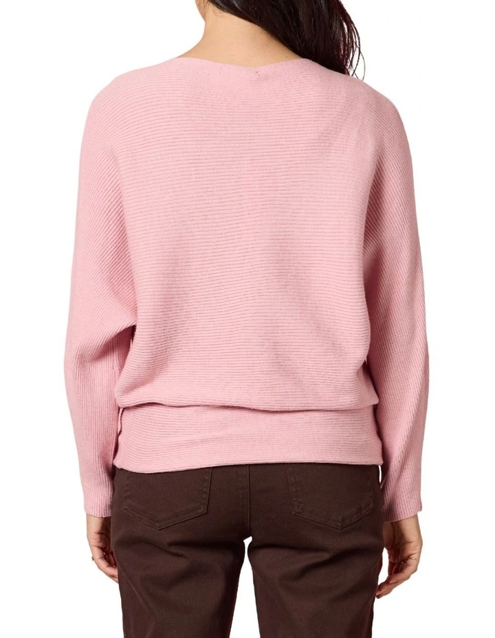 Billie Ribbed Knit Jumper in Pink image 4