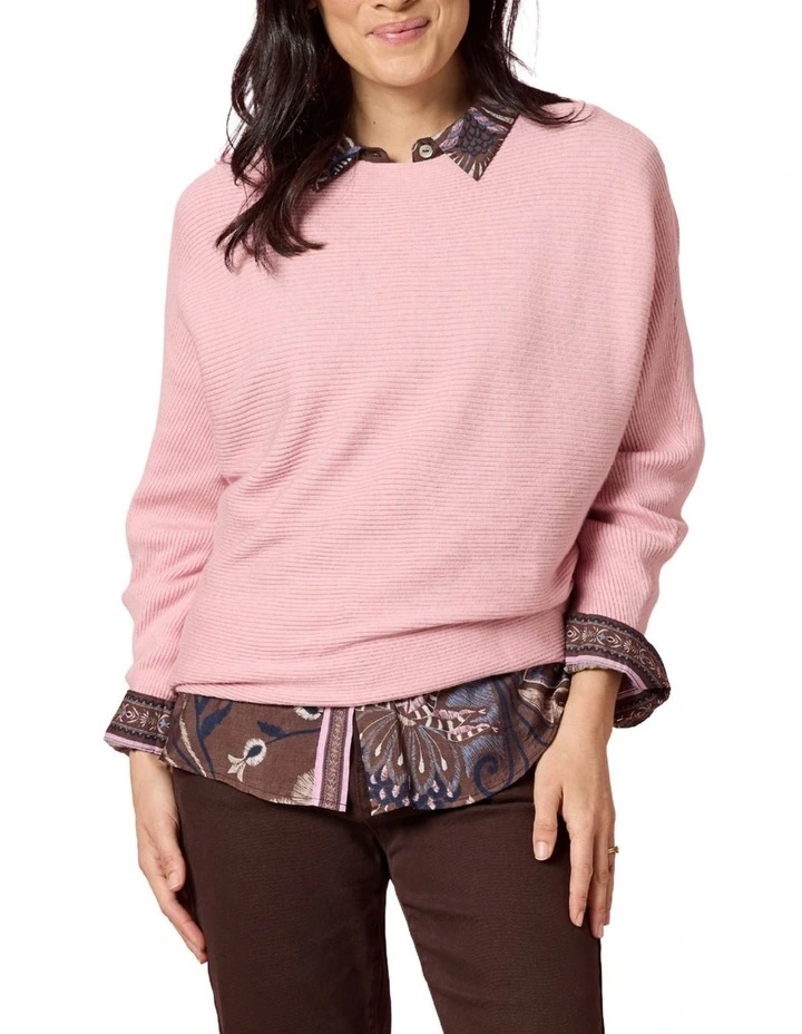Billie Ribbed Knit Jumper in Pink image 5