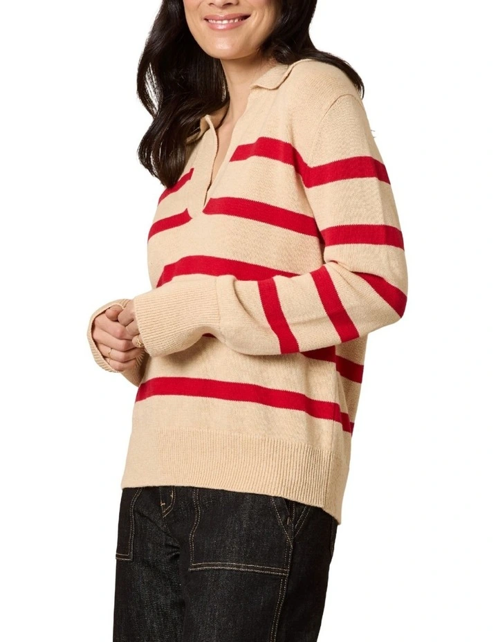 Montrose Stripe Knit Top in Beige image 2