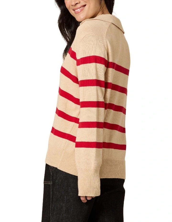 Montrose Stripe Knit Top in Beige image 3