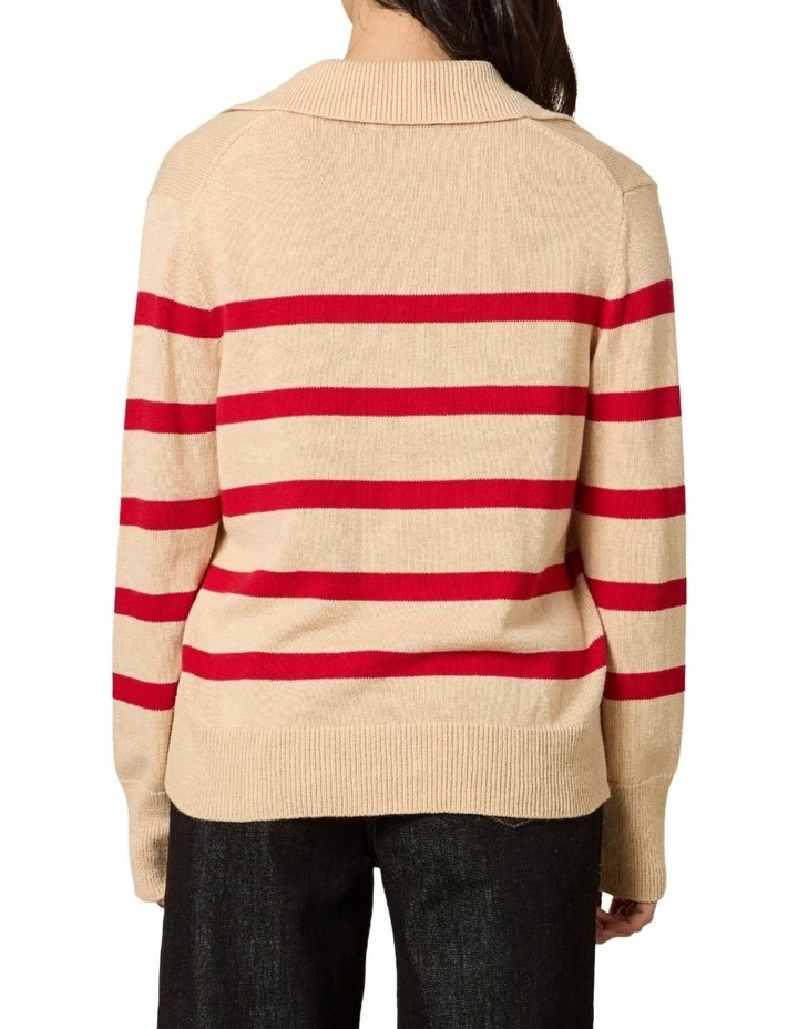 Montrose Stripe Knit Top in Beige image 4