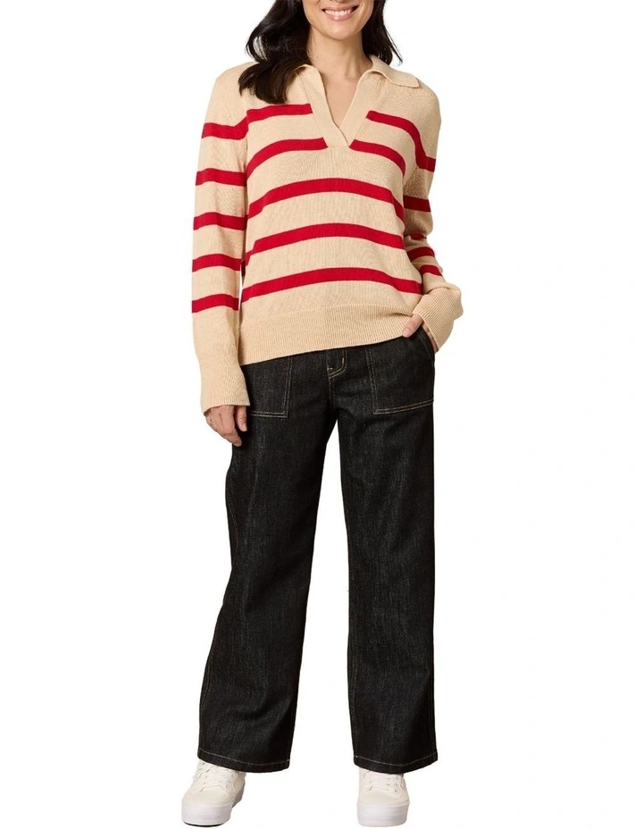 Montrose Stripe Knit Top in Beige image 5