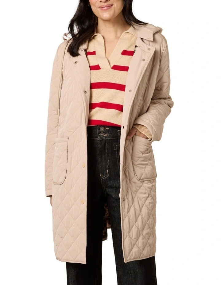 Rodeo Quilted Jacket in Beige image 1