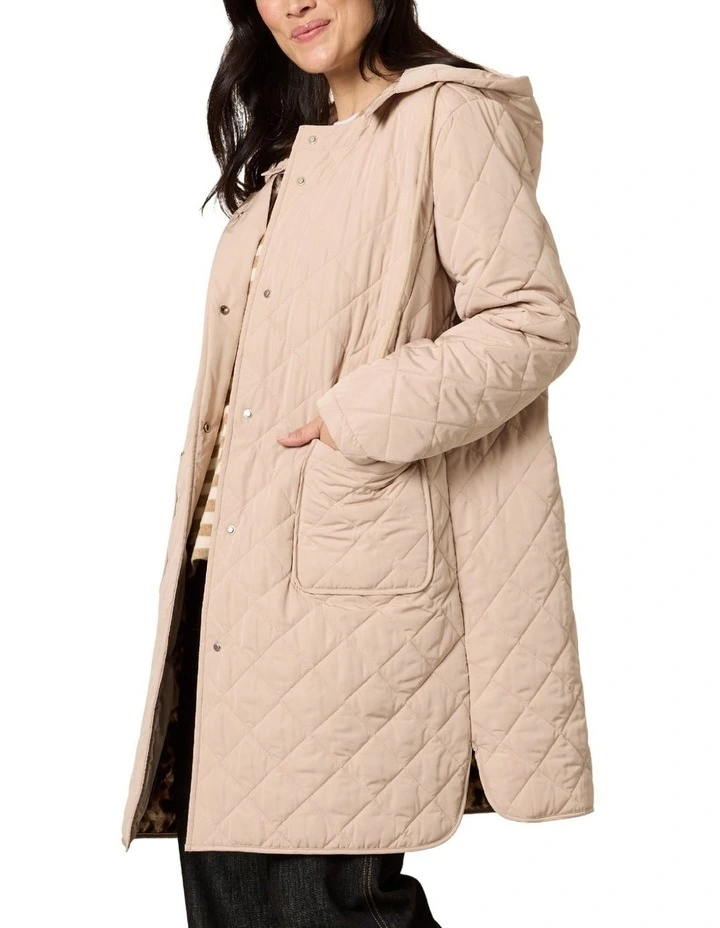 Rodeo Quilted Jacket in Beige image 2