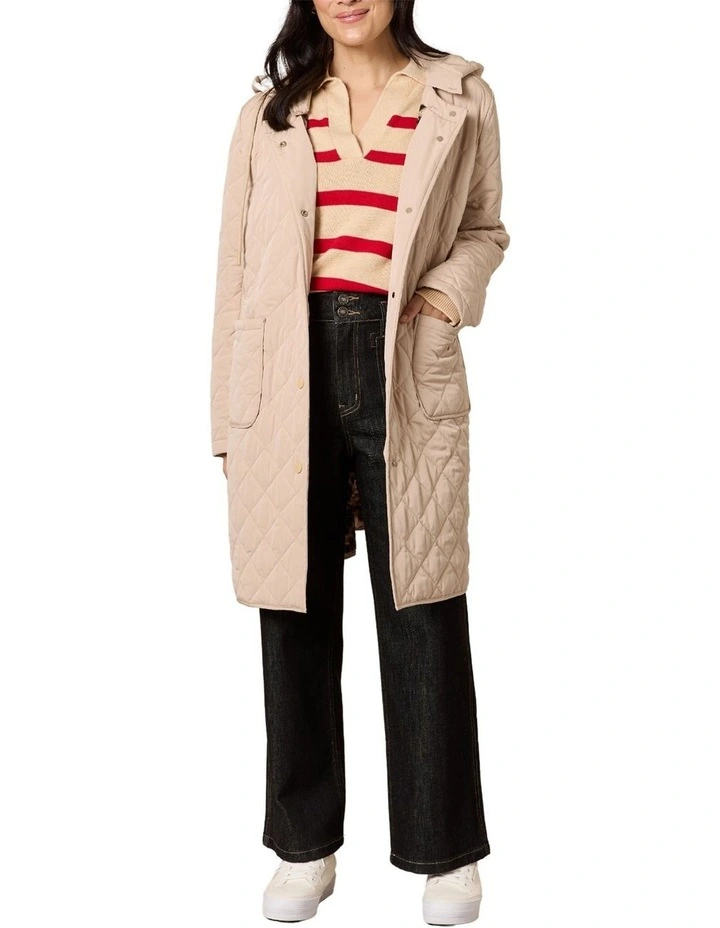 Rodeo Quilted Jacket in Beige image 4
