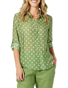 Basil Spot Shirt in Green
