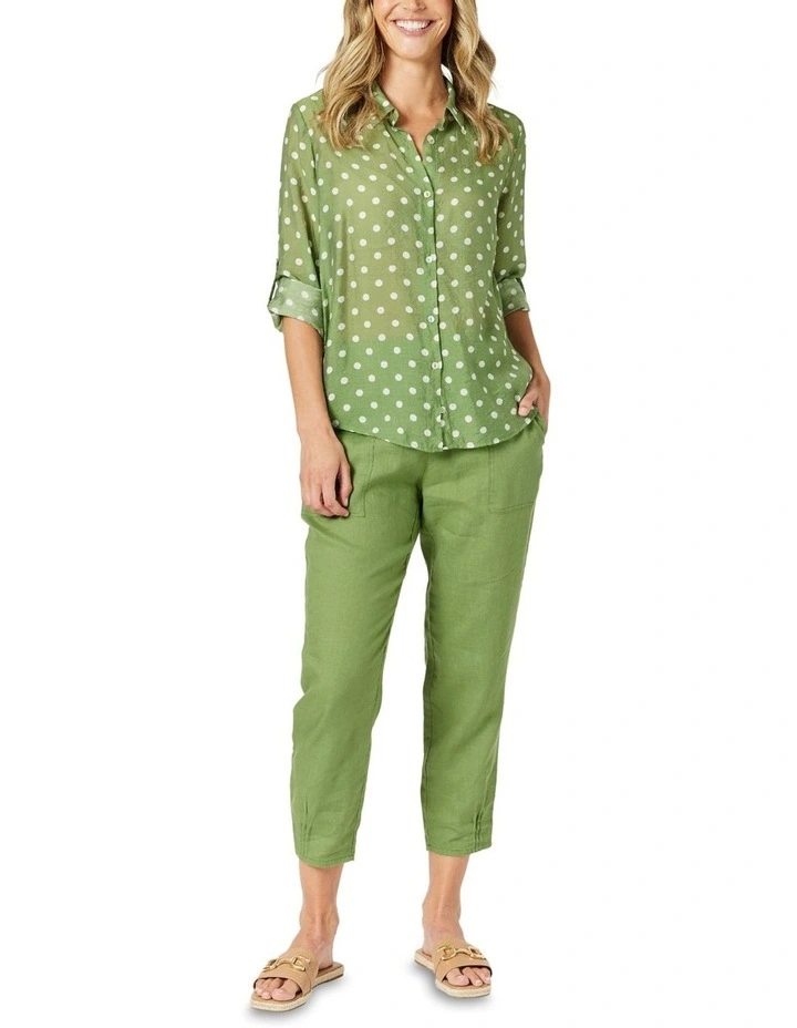 Basil Spot Shirt in Green image 4