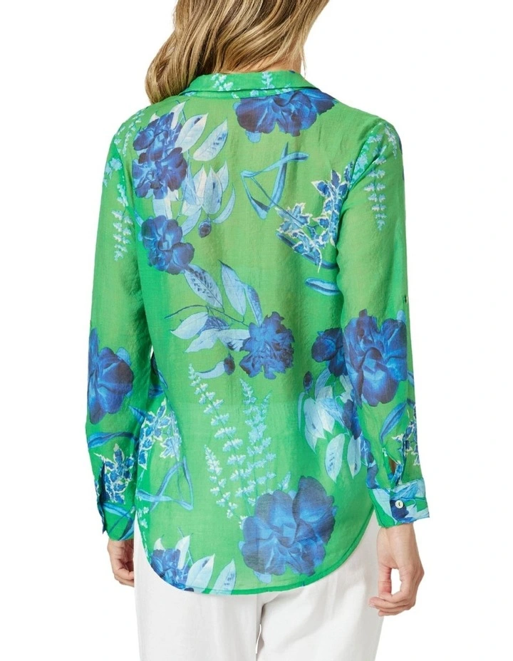 Garden Bloom Shirt in Green image 3