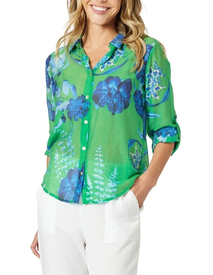 Garden Bloom Shirt in Green image 4