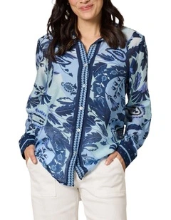 Newport Paisley Shirt in Blue