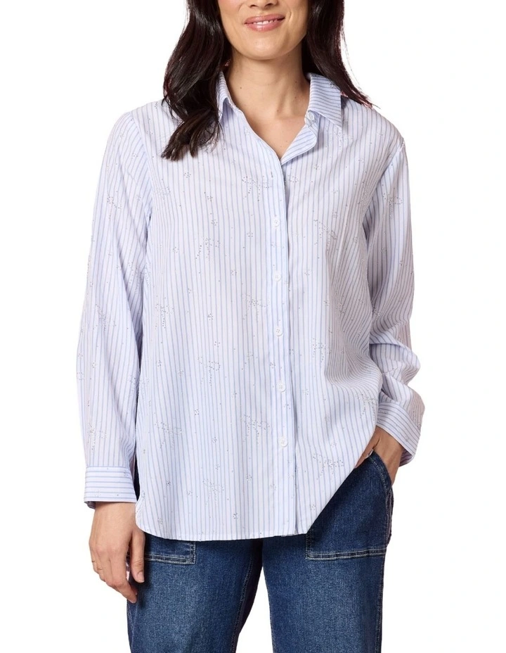 Tiffany Stripe Shirt in Blue image 1