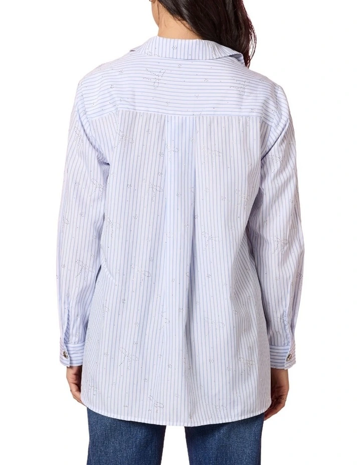 Tiffany Stripe Shirt in Blue image 3