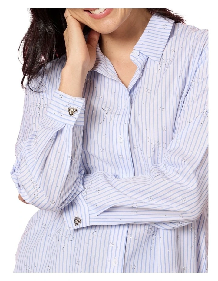 Tiffany Stripe Shirt in Blue image 4