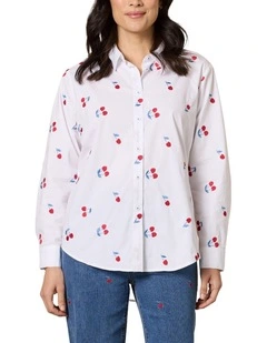 Cherry Shirt in White