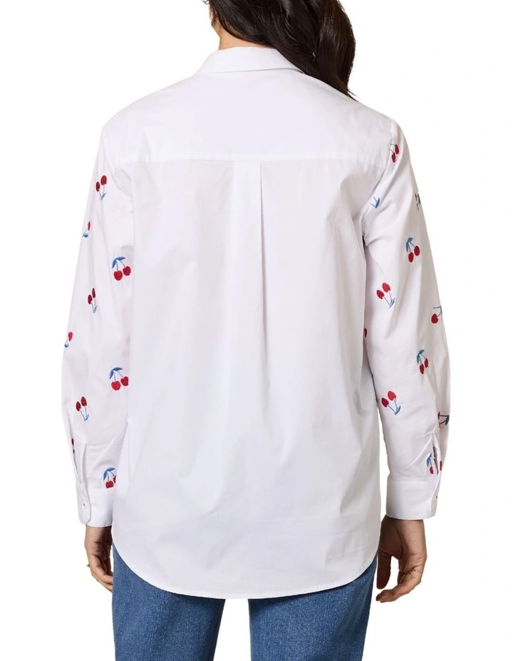 Cherry Shirt in White image 3