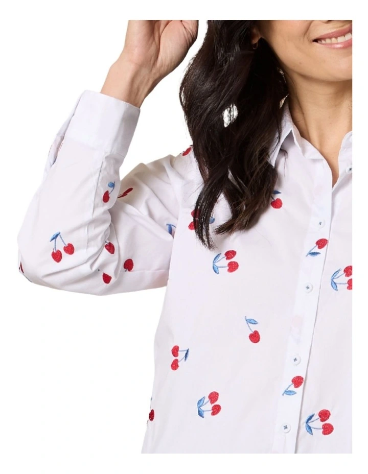 Cherry Shirt in White image 4