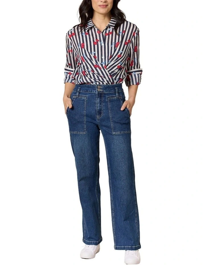 Cherry Stripe Shirt in Multi image 4